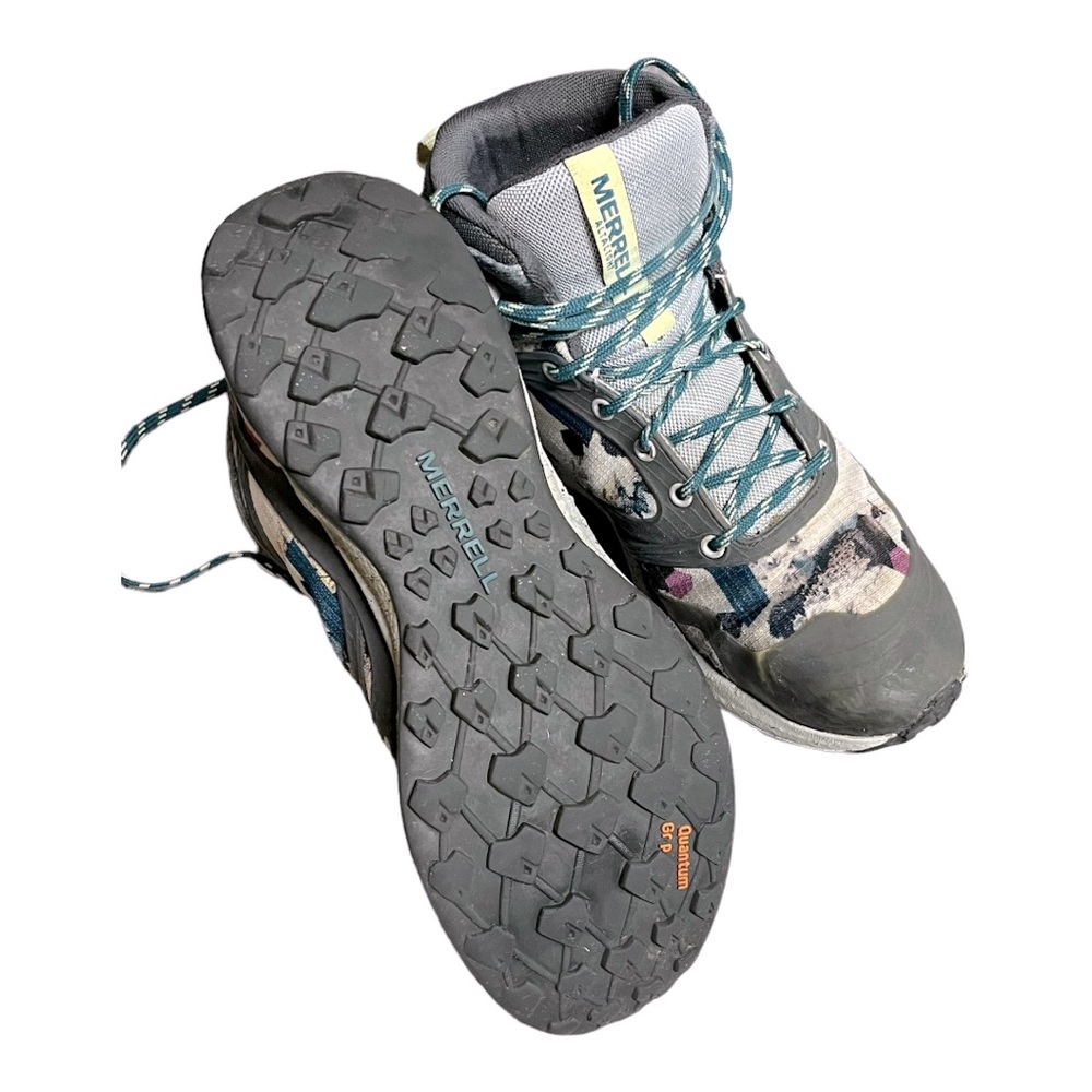 women’s MERRELL Altalight Mid Waterproof Multi Print teal/grey hiking Boots - Picture 7 of 8